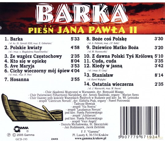 Barka - Pieśń Jana Pawła II [CD]