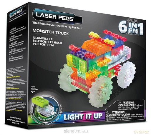 Klocki laser pegs 6 w 1 Monster truck [KLOCKI]