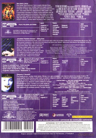 Pakiet Thrillery: Milczenie owiec / Blue Velvet / Kalifornia [3DVD]