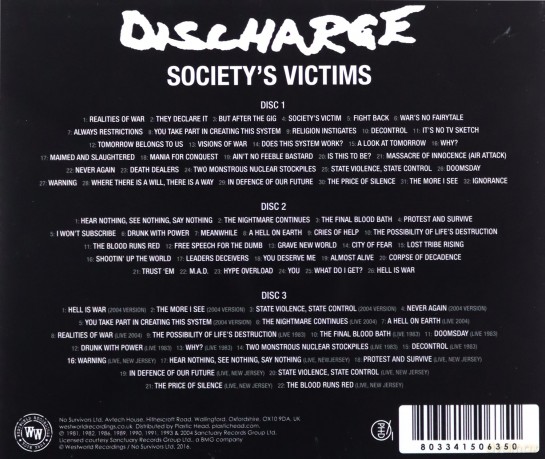 Discharge: Society's Victims [3CD]
