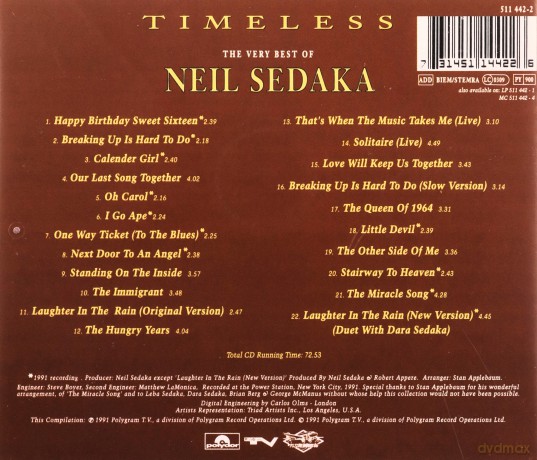 Neil Sedaka: Timeless: The Very Best Of [CD]
