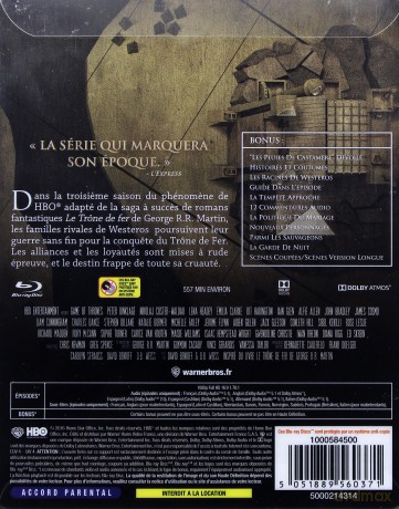 Game of Thrones Season 3 (Steelbook) [5Blu-Ray]