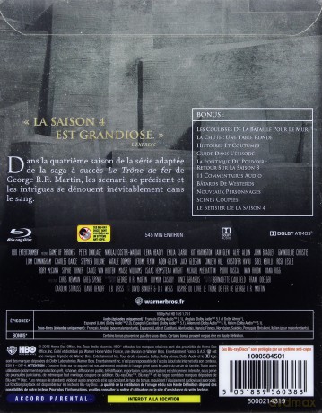 Game of Thrones Season 4 (Steelbook) [4Blu-Ray]