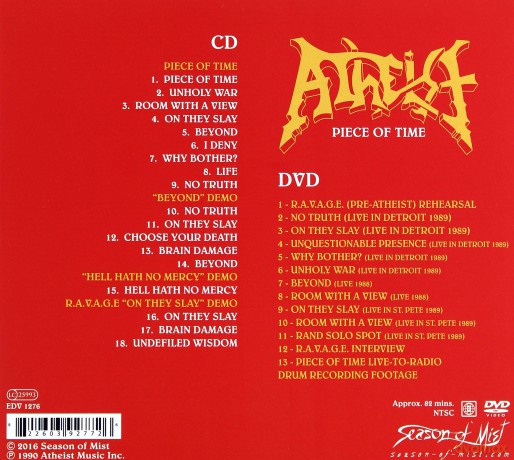 Atheist: Piece of Time (Deluxe Edition) [CD] [DVD]