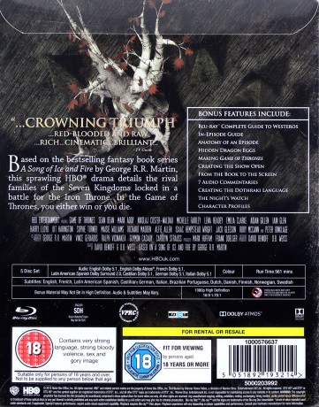 Game of Thrones Season 1 (Limited Edition) (Steelbook) [Blu-Ray]