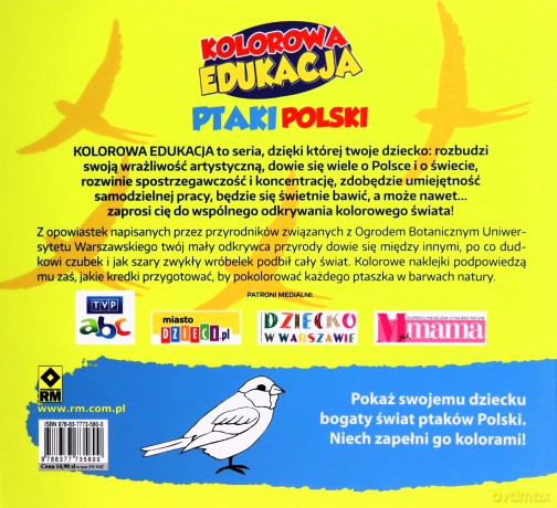Kolorowa edukacja. Ptaki polski - Michał Kryciński [KSIĄŻKA]