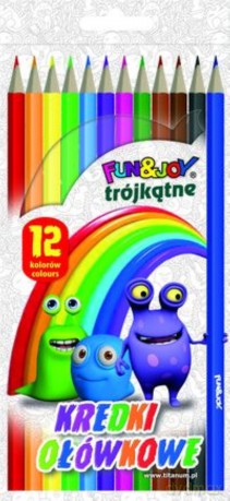 Kredki funjoy trójkątne 12 kolorów