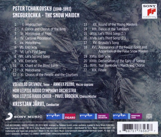 Kristjan Jarvi: Tchaikovsky: Snegurochka - The Snow Maiden [CD]