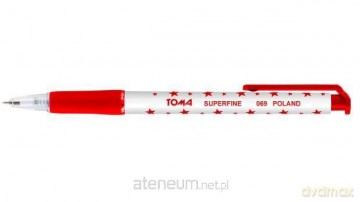 Długopis Superfine automatyczny 0,5 mm czerwony (20 szt)