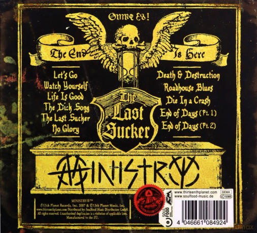 Ministry: The Last Sucker (digipack) [CD]