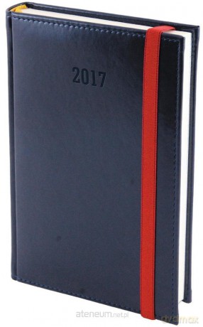 Kalendarz 2017 A5 Dzienny Nebraska z gumką Granat [KALENDARZ]