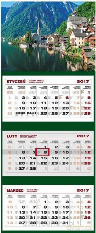 Kalendarz 2017 Ścienny Trójdzielny Górskie jezioro [KALENDARZ]