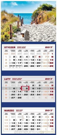 Kalendarz 2017 Ścienny Trójdzielny Morze [KALENDARZ]