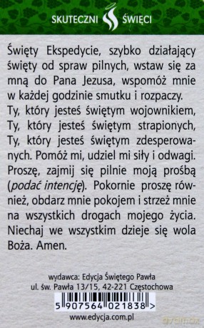 Karta Skuteczni Święci. Święty Ekspedyt [KSIĄŻKA]