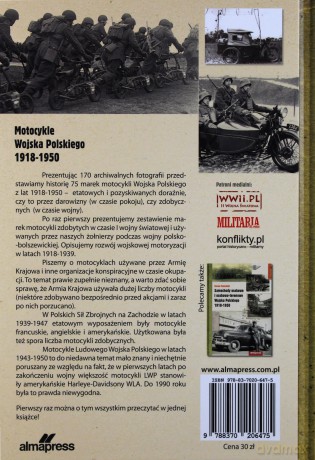 Motocykle Wojska Polskiego 1918-1950 - Tomasz Szczerbicki [KSIĄŻKA]