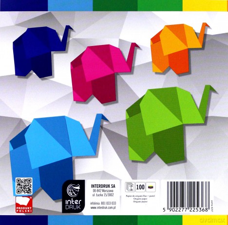 Origami 14x14cm Fluo+Pastele x 100K