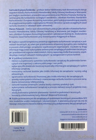 Rachunkowość zarządcza w podmiotach leczniczych - Gertruda Krystyna Świderska, Marcin Pielaszek [KSIĄŻKA]