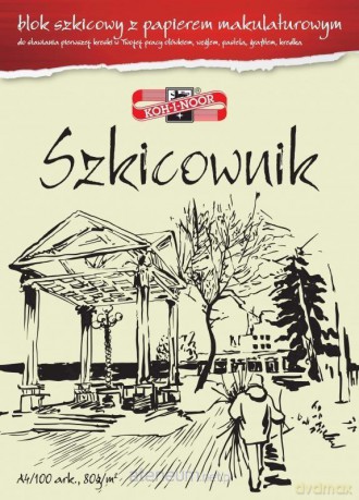 Szkicownik A4/100K 80g z papieru makulaturowego