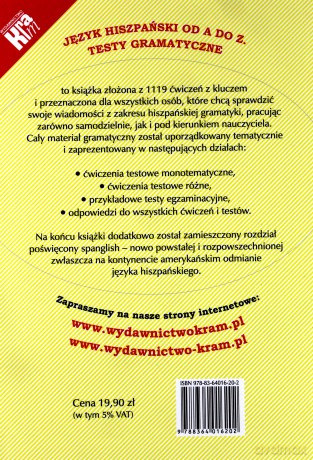 Testy gramatyczne Od A do Z - Język hiszpański - Wojciech Jerzy Majewski [KSIĄŻKA]