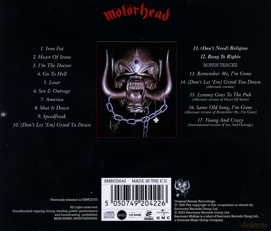 Motorhead: Iron Fist [CD]