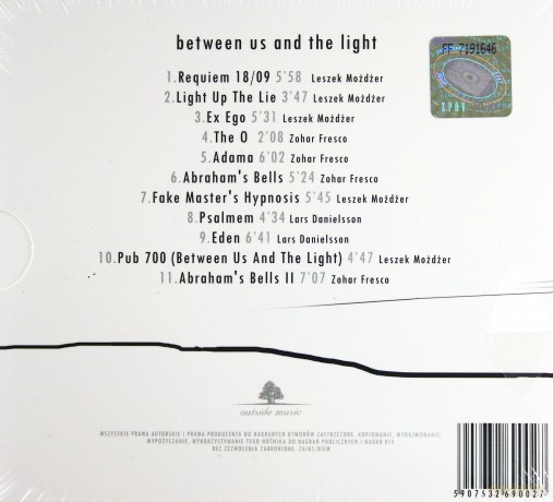 Leszek Możdżer/Lars Danielsson/Zohar Fresco: Between Us And The Light (digipack) [CD]