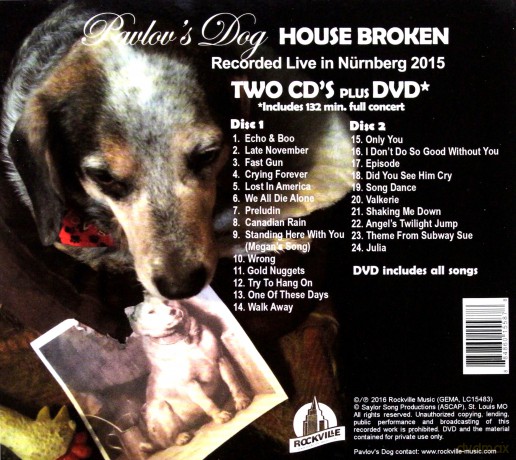 Pavlov's Dog: House Broken Live 2015 [2CD]+[DVD]