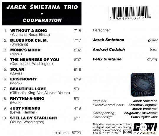 Jarek Śmietana Trio: Cooperation [CD]