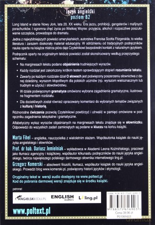 Wielki Gatsby z angielskim - Francis Scott Fitzgerald [KSIĄŻKA]