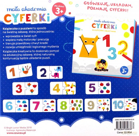 Mała akademia. Cyferki 3+ Czuczu (twarda) [KSIĄŻKA]