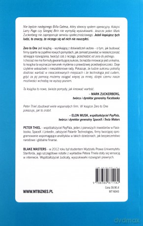 Zero to one. Notatki o start-upach czyli jak budować przyszłość - Peter Thiel [KSIĄŻKA]