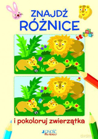 Znajdź różnice i pokoloruj zwierzątka - Anastasia Zanoncelli [KSIĄŻKA]