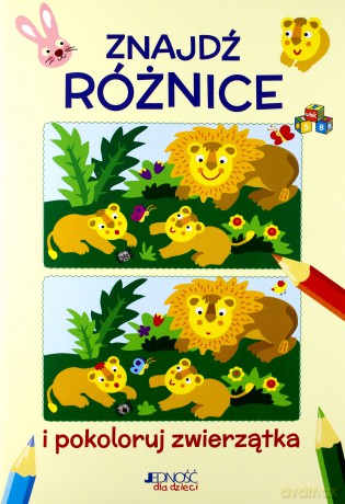 Znajdź różnice i pokoloruj zwierzątka - Anastasia Zanoncelli [KSIĄŻKA]
