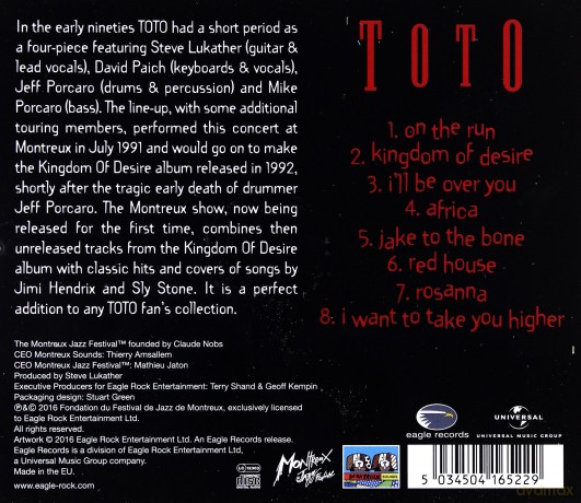 Toto: Live At Montreux 1991 [CD]