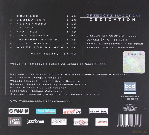 Grzegorz Nagórski: Dedication (digipack) [CD]