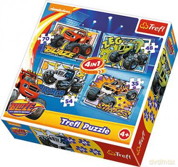 TREFL Puzzle 4w1 Blaze i jego przyjaciele [PUZZLE]
