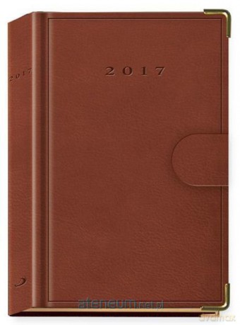 Terminarz 2017 B6 LUX złocony z zapinką - brązowy [KALENDARZ]