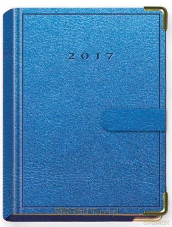 Terminarz 2017 B7 LUX złocony z zapinką - niebieski [KALENDARZ]