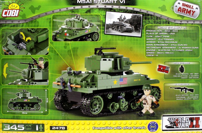 Armia M5A1 Stuart VI, 350 el. [KLOCKI]