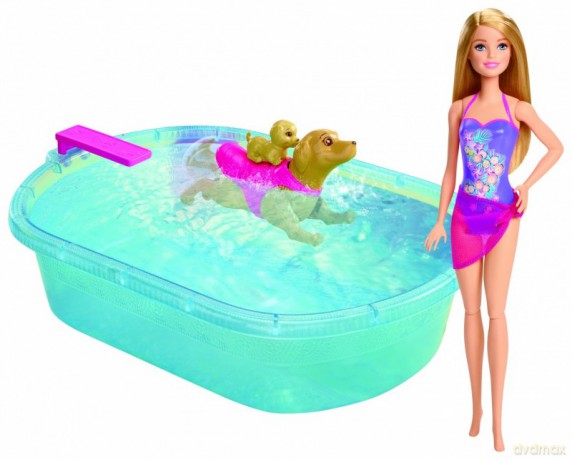 BARBIE Pływający piesek i basen