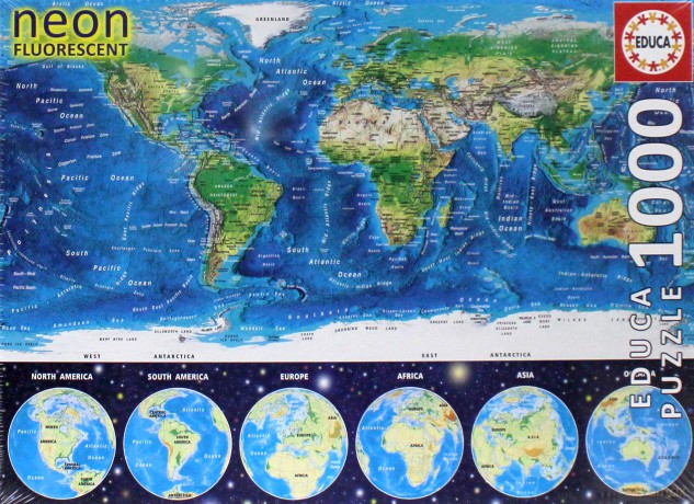 EDUCA 1000 el. Neon World Map [PUZZLE]
