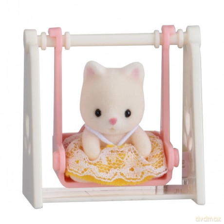 Sylvanian Families Przenośny zestaw dla dziecka (kotek na huśtawce) [FIGURKA]
