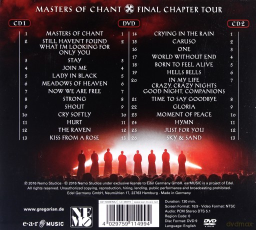 Gregorian: Live! Master Of Chant - Final Chapter Tour (Limited) [DVD]+[2CD]