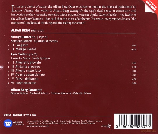 Alban Berg Quartett: Berg: Lyric Suite, String Quartet [CD]