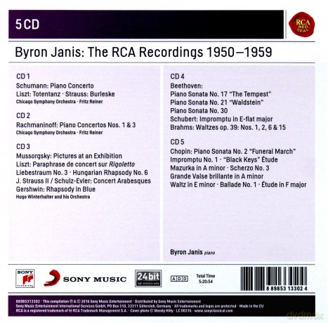 Byron Janis: Byron Janis - The RCA Recordings 1950-1959 [5CD]