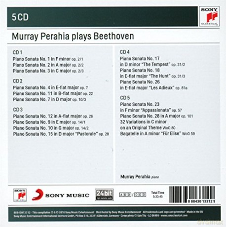 Murray Perahia: Murray Perahia plays Beethoven [5CD]
