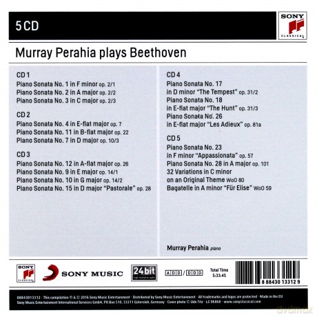 Murray Perahia: Murray Perahia plays Beethoven [5CD]