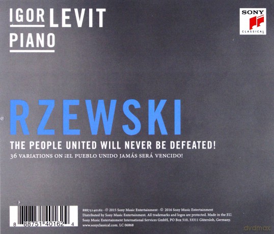 Igor Levit: The People United Will Never Be Defeated! - 36 Variations on El pueblo unido jamás será vencido! [CD]