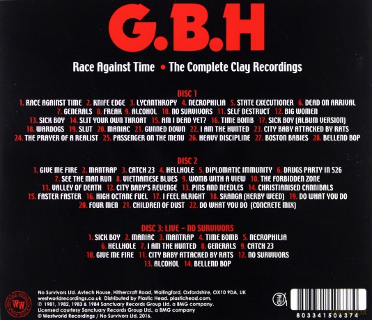 Gbh: Race Against Time The Complete Clay Recordings [3CD]