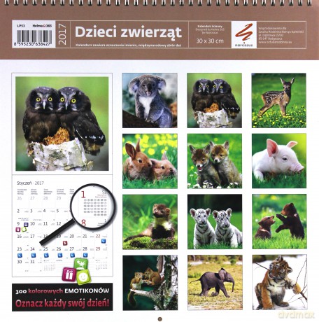 Kalendarz 2017 Dzieci zwierząt [KALENDARZ]