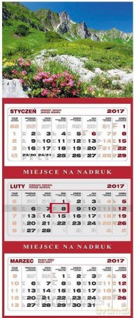 Kalendarz 2017 Ścienny Trójdzielny Góry [KALENDARZ]